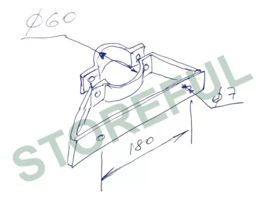 "ПрожеКреп-217830" кронштейн для прожектора на трубу, мачту диаметром 60мм, шаг 18см, сталь, черный