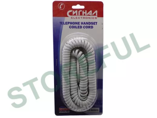 Телефонный кабель витой  7,0 (7,5м) белый на блистере