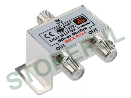 ДЕЛИТЕЛЬ  ТВ х 2 + 3шт. F   "BOX"  5-1000 МГц  "Silver"   REXANT