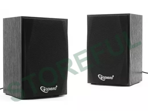 Акустика  Gembird SPK-201, МДФ, черный, 5 Вт, акустич. система 2.0 регулятор громкости, USB-питание