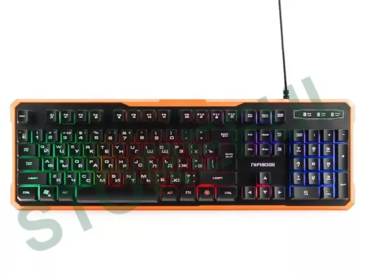 Клавиатура проводная GK-320G,USB,подсветка,код "Survarium",черный, антифант.клавиш,игровая