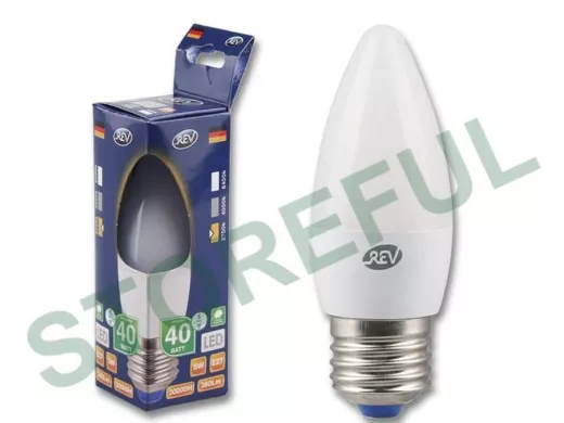Светодиодная лампа  REV Classic C37 Е27 5W, 2700K, теплый свет
