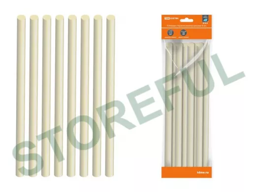 Клеевые стержни, диаметр 11,3мм, длина 300мм, 8 шт, "Алмаз" TDM цена за 1 упаковку