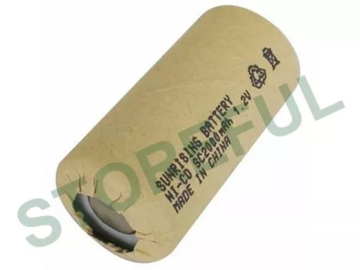 Аккумуляторы для шуруповерта SC 2000мАч 1,2 В Ni-Cd SUNRISING, (10C) и электроинструмента