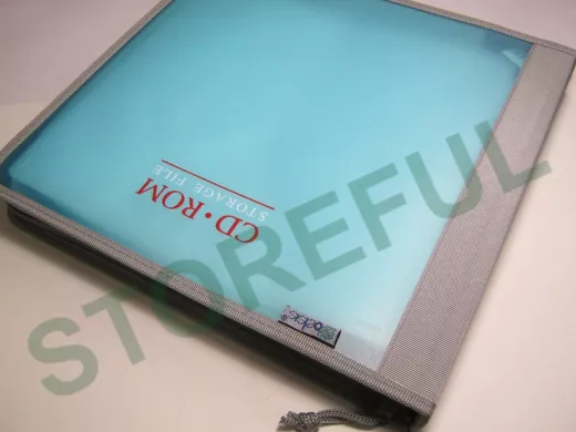 BB0796/2 Папка-скоросшиватель для компакт-дисков из голуб. пластика и серого нейл.