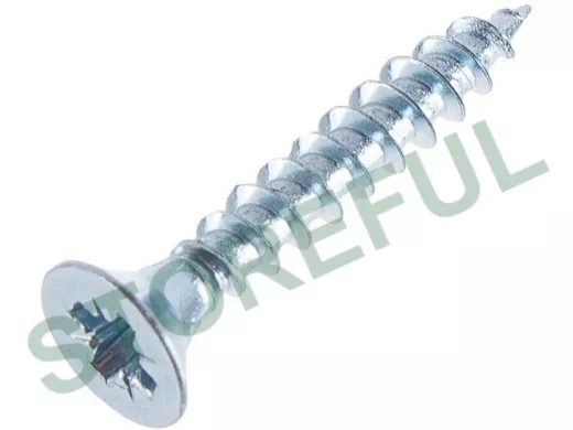 Саморезы универсальные оцинкованные  5 х 90 белые (   1шт) "ABI-KREP 53454" Pozi PZ 7,55г