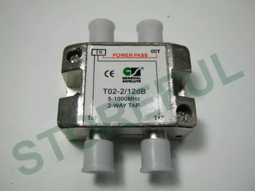 Ответвитель на 2 вых. 12db T02-2/12  40-2150 MГц спутниковые