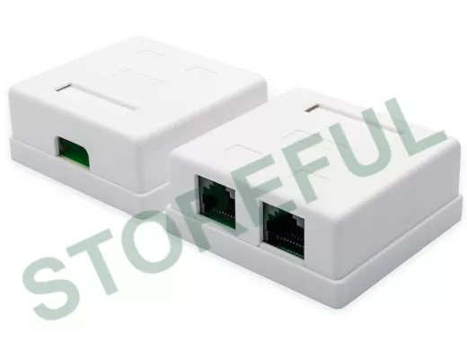 Розетка для витой пары 8р8c 2порта UTP (RG-45) 5 кат. накладная тип 110