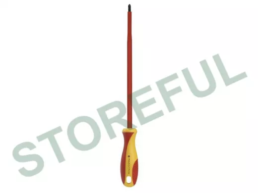 Отвертка диэлектрическая крестовая PH2x175, до 1000В, VDE, прорез.ручка, серт. испыт.