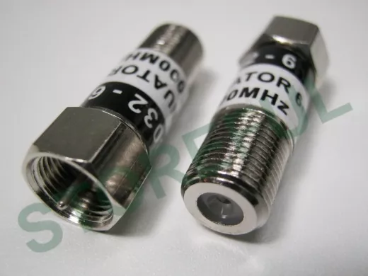 8032/6   F-штекер / F-гнездо аттенюатор 6 дБ