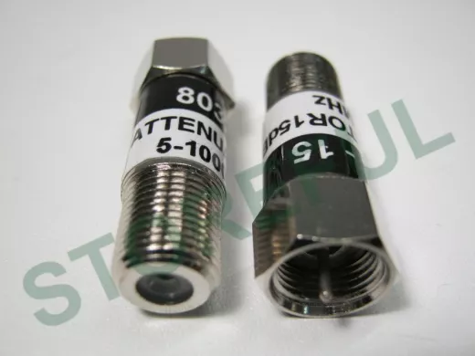 8032/15   F-штекер / F-гнездо аттенюатор 15 дБ