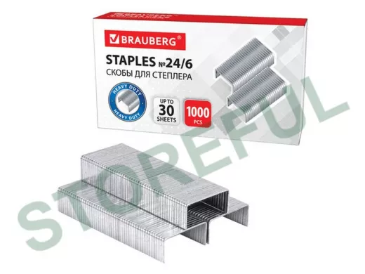 Скобы для степлера №24/6, 1000 штук, "BR-71420", до 30 листов