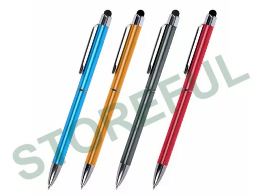 Ручка-стилус для смартфонов/планшетов "BR-75192", СИНЯЯ, корп.ассорти, серебр.детали, линия 1мм