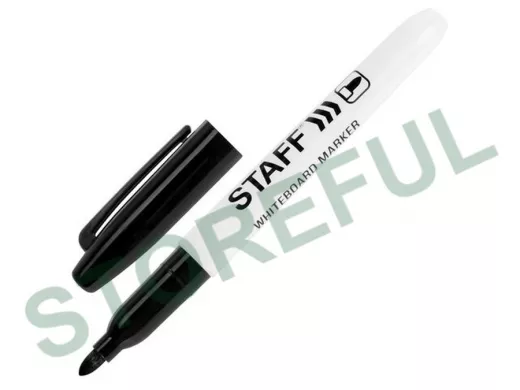 Маркер для доски "BR-75322", ЧЕРНЫЙ, тонкий корпус, круглый наконечник 2,5 мм