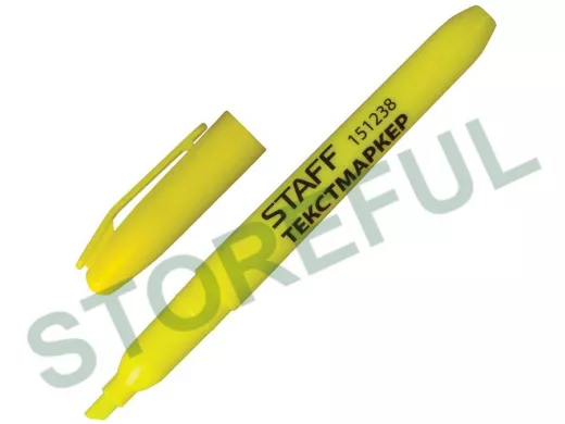 Текстовыделитель "BR-75415", ЛИМОННЫЙ, эргономичный корпус, скошенный наконечник 1-3мм