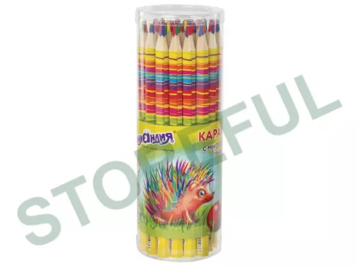 Карандаш с многоцветным грифелем "BR-75545" MAGIC, утолщенный, заточенный,  цена за 1 шт