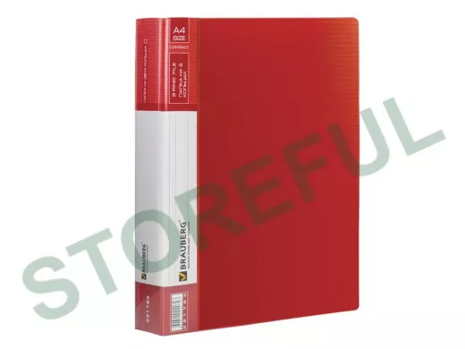 Папка на 2 кольцах "BR-76090" Contract, 35мм, красная, до 270 листов, 0,9мм