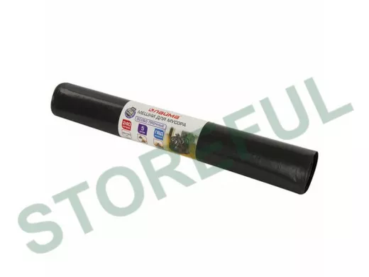 Мешки для мусора 240литров, черные в рулоне 5 штук,ПВД, 80мкм, 90х140см, особо прочные "BR-78276"