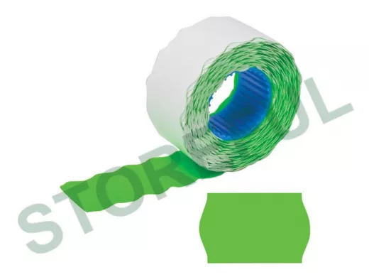 Этикет-лента 26*16мм волна, зеленая, КОМПЛЕКТ 5 рулонов по 800 шт. "BR-79134"