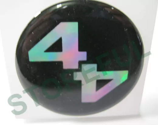 наклейка (объемная) "На колпаки "4x4" наружная голограф.,(цвет черный), (комп. 4 шт),диам.6см,602727