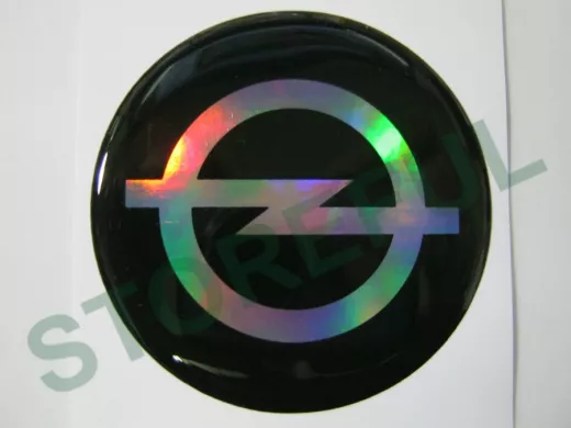 наклейка (объемная) "На колпаки "OPEL" наружная голограф., (цвет черный), (комп.4 шт),диам.6см