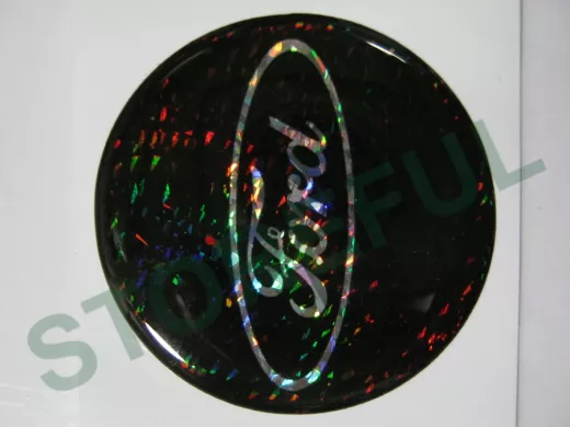 наклейка (объемная) "На колпаки "Ford" наружная голограф, (цвет черный), (комплект 4 шт.),диам.4см