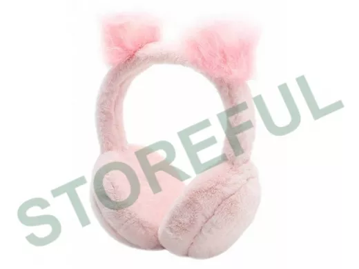 Наушники меховые, DMZ-112, ушки меховые, розовые