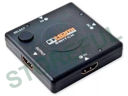 Переключатель HDMI "ABBIKUS-81629" 3 входа HDMI и 1 выход HDMI, переключение входов кнопкой