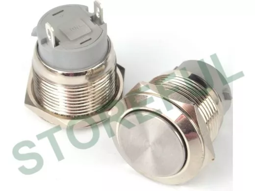 Кнопка с фиксациией, металл 19мм.