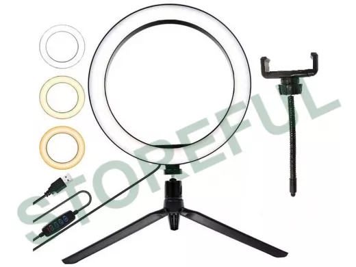 Лампа кольцевидная с держателем Огонек OG-SMH01 к смартфону для  Likee, Youtube, Instagram, TikTok