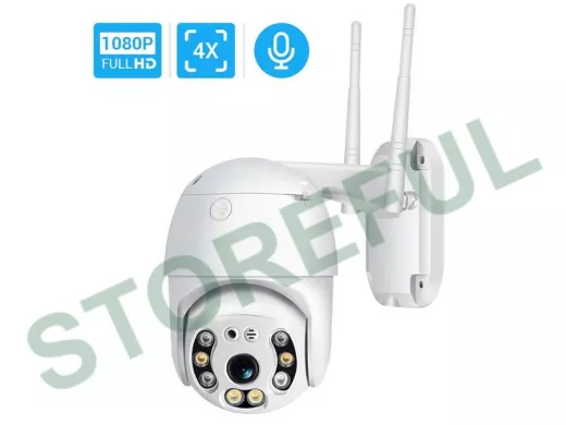 IP видеокамера беспроводная 2Mp с Wi-Fi поворотная  "83662" с микрофоном и динамиком,2 подсветки