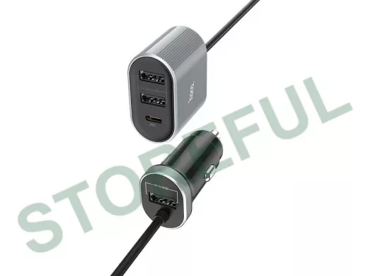 Автомобильный адаптер HOCO Z35 Серый (QC3.0,2400mA,5V) USB+TypeC