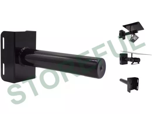 Кронштейн "HIWOLL-STOLB-3B" бокс для камер и прожекторов на столбы под СИП-ленту, вылет 0,3м, чёрный