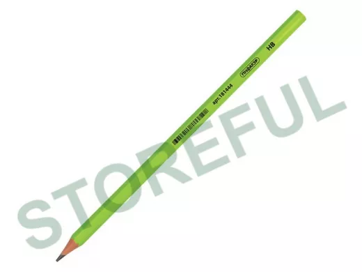 Карандаш чернографитный "BR-90064" , 1 шт., НВ, пластиковый, корпус салатовый, без резинки