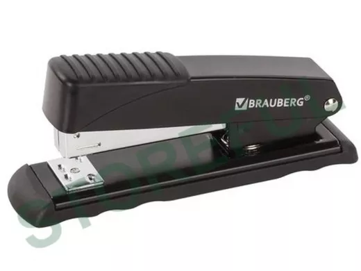 Степлер №24/6, 26/6 металлический "BR-90106" "Office", до 30 листов, черный