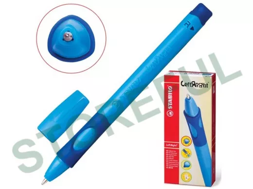 Ручка шариковая "Left Right", СИНЯЯ "BR-94134", для правшей, корпус синий, узел 0,8 мм, линия пис 0,