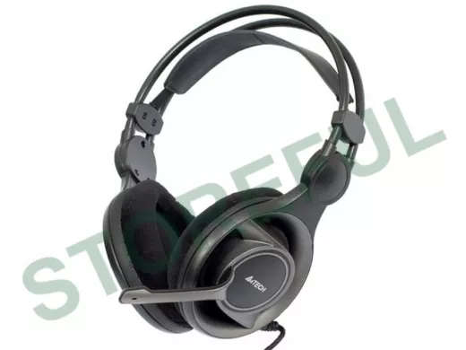 Гарнитура полноразмерная, A4-HS-100 Игровая ,рег.громк.,крепеж к монитору, черная